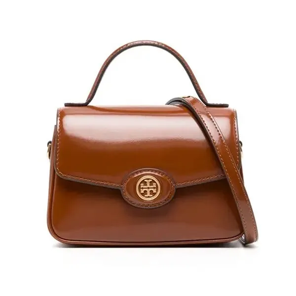 Túi Xách Nữ Tory Burch Robinson Logo Plaque Shoulder Bag Brown Màu Nâu - Túi xách - Vua Hàng Hiệu