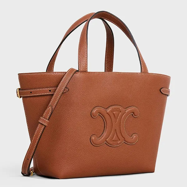 Túi Xách Tay Nữ Celine Mini Cabas Anais Cuir Triomphe In Grained Calfskin 118613ENY.04LU Màu Nâu - Túi xách - Vua Hàng Hiệu