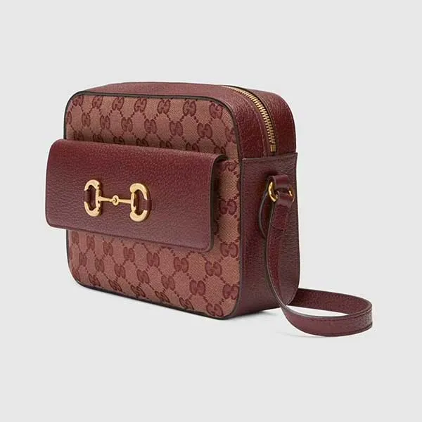 Túi Xách Tay Nữ Gucci Horsebit 1955 GG Burgundy 645454 9Y9NG 9865 Màu Đỏ - Túi xách - Vua Hàng Hiệu
