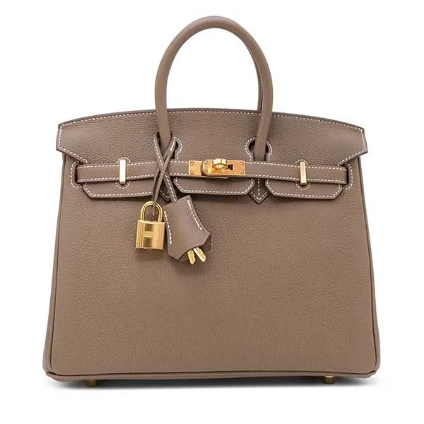 Túi Xách Tay Nữ Hermès Etoupe Togo Birkin 25 Gold Hardware Màu Xám - Túi xách - Vua Hàng Hiệu