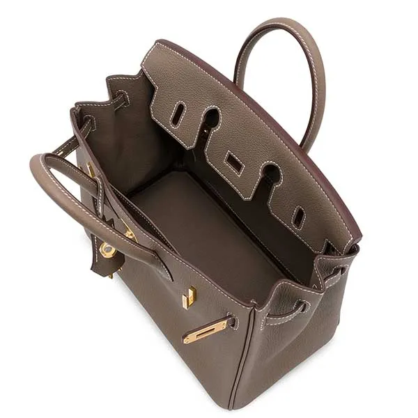 Túi Xách Tay Nữ Hermès Etoupe Togo Birkin 25 Gold Hardware Màu Xám - Túi xách - Vua Hàng Hiệu