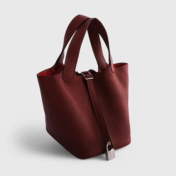 Túi Xách Tay Nữ Hermès Picotin 18 Rouge H Palladium Hardware Màu Đỏ Đô
