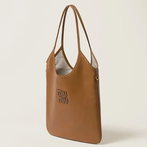 Túi Xách Tay Nữ Miu Miu IVY Leather Bag Màu Nâu - Túi xách - Vua Hàng Hiệu