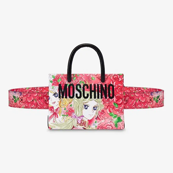 Túi Xách Tay Nữ Moschino Animé Print Marie Antoinette Leather Bag Phối Màu - Túi xách - Vua Hàng Hiệu