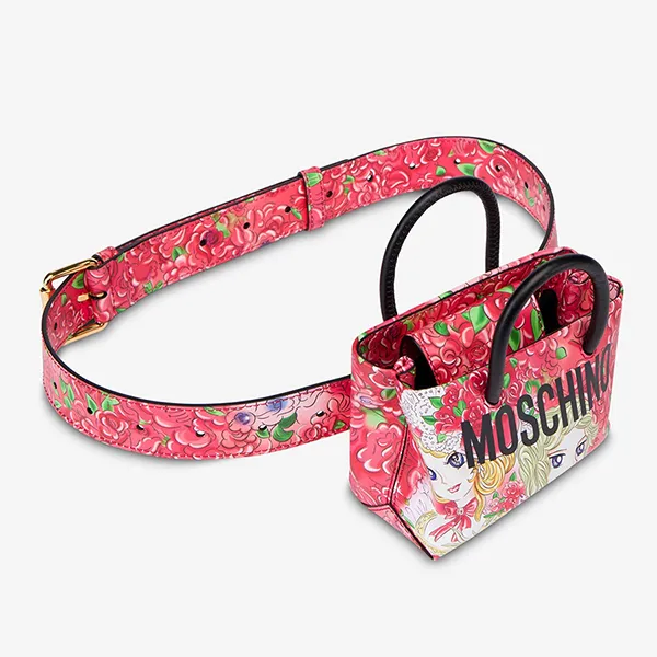 Túi Xách Tay Nữ Moschino Animé Print Marie Antoinette Leather Bag Phối Màu - Túi xách - Vua Hàng Hiệu