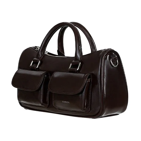 Túi Xách Tay Nữ Stand Oil Chubby Half Bag - Marron Màu Nâu