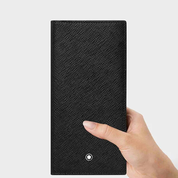 Ví Cầm Tay Nam Montblanc Long Wallet 12CC MB130076 Màu Đen