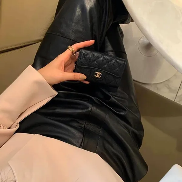 Ví Đựng Thẻ Nữ Chanel Classic Flap Card Holder Caviar Gold Hardware Màu Đen - Túi xách - Vua Hàng Hiệu