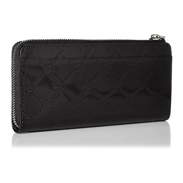Ví Lacoste Enamel Leather Long Zip Wallet Màu Đen