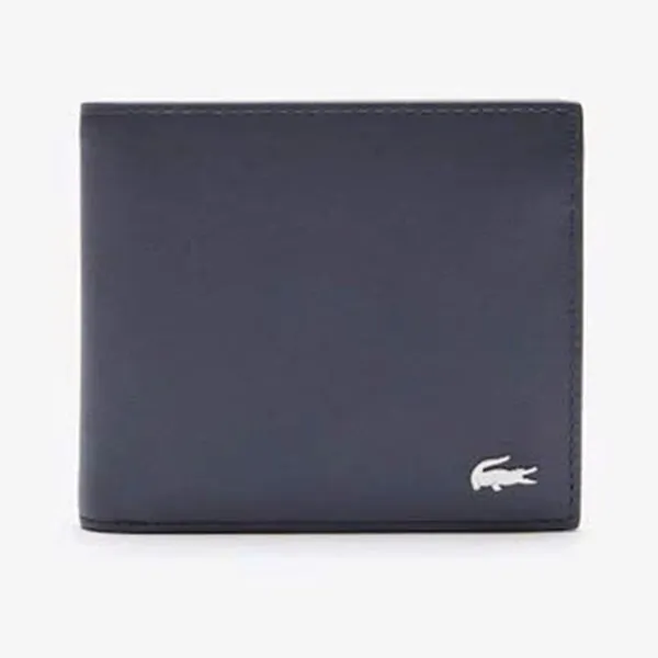 Ví Nam Lacoste Fitzgerald Leather Billfold With ID Card Holder Màu Xanh Navy