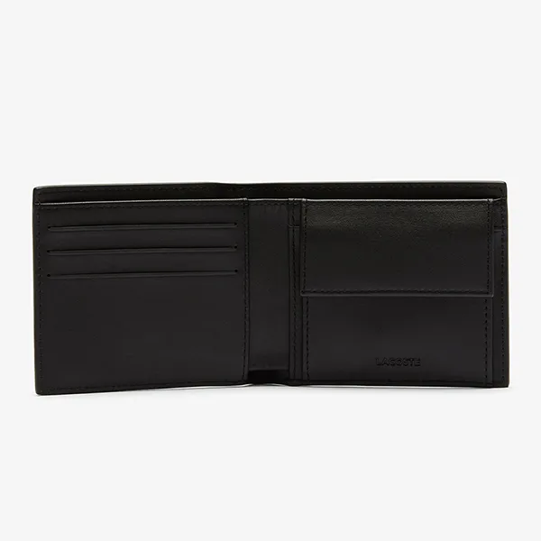 Ví Nam Lacoste Men's Fitzgerald Leather Wallet NH1112FG Màu Đen