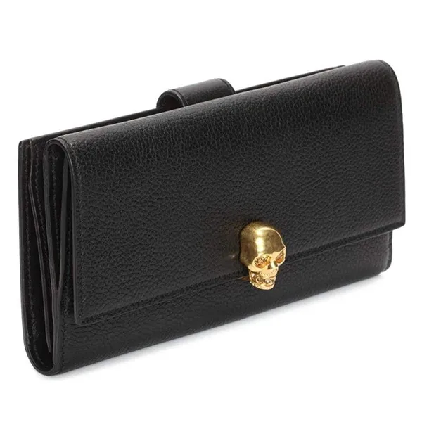 Ví Nữ Alexander Mcqueen Continental Scull Màu Đen