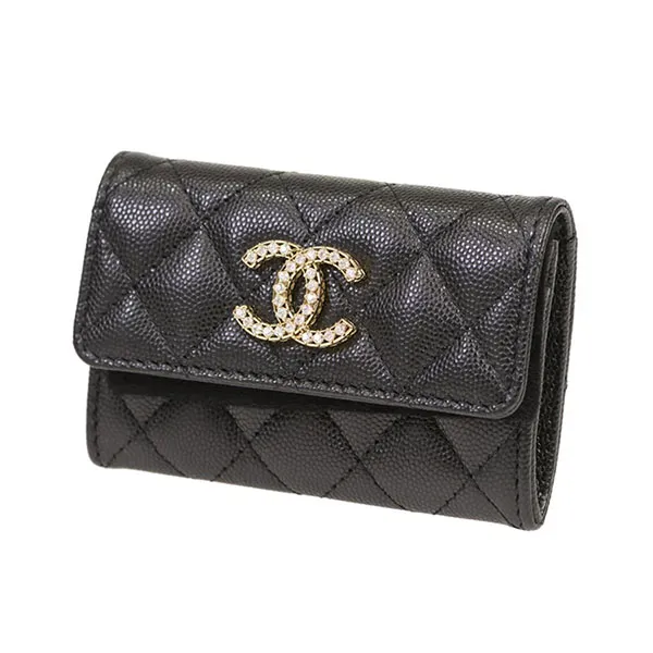 Ví Nữ Chanel Chanel Wallets AP3400C GP Short Button Màu Đen - Túi xách - Vua Hàng Hiệu
