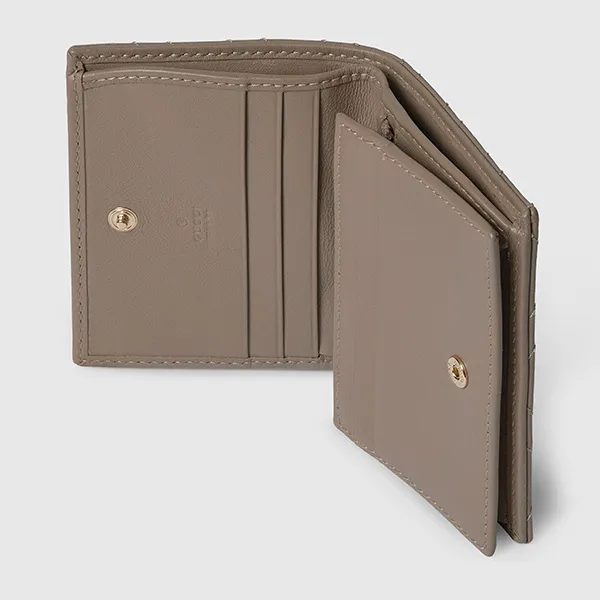 Ví Nữ Gucci GG Marmont Mini Wallet Màu Nâu Cát