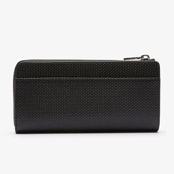 Ví Nữ Lacoste Chantaco Piqué Leather Billfold Wallet NF3580KL Màu Đen