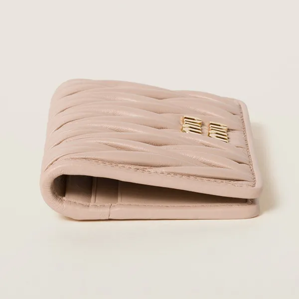 Ví Nữ Miu Miu Matelassé Nappa Leather Card Holder 5MC103 2FPP F0236 Màu Hồng - Túi xách - Vua Hàng Hiệu