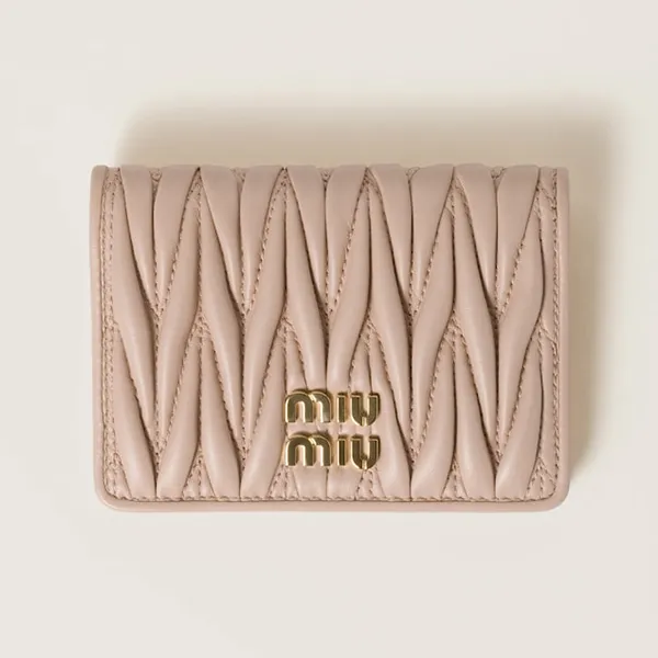 Ví Nữ Miu Miu Matelassé Nappa Leather Card Holder 5MC103 2FPP F0236 Màu Hồng - Túi xách - Vua Hàng Hiệu
