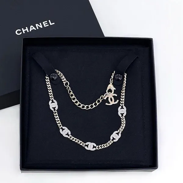 Vòng Cổ Nữ Chanel CC Chocker Màu Vàng