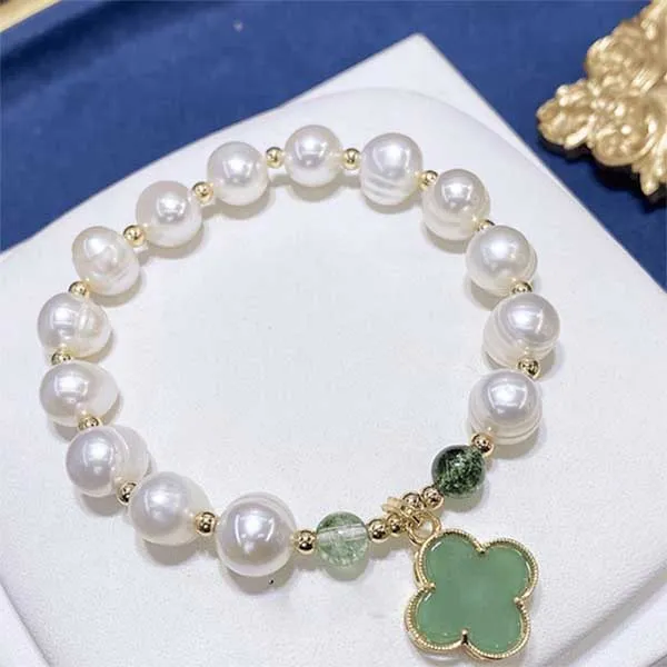 Vòng Đeo Tay Nữ Kya Jewel Lucky Leaf JB18 Màu Trắng - Xanh - Trang sức - Vua Hàng Hiệu
