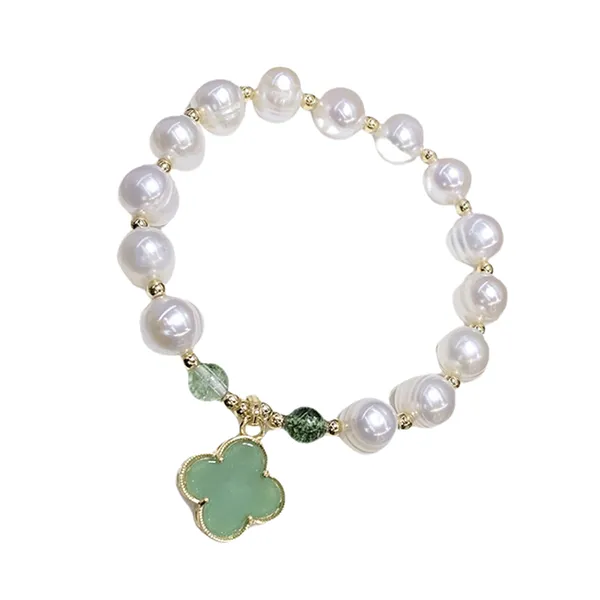 Vòng Đeo Tay Nữ Kya Jewel Lucky Leaf JB18 Màu Trắng - Xanh - Trang sức - Vua Hàng Hiệu