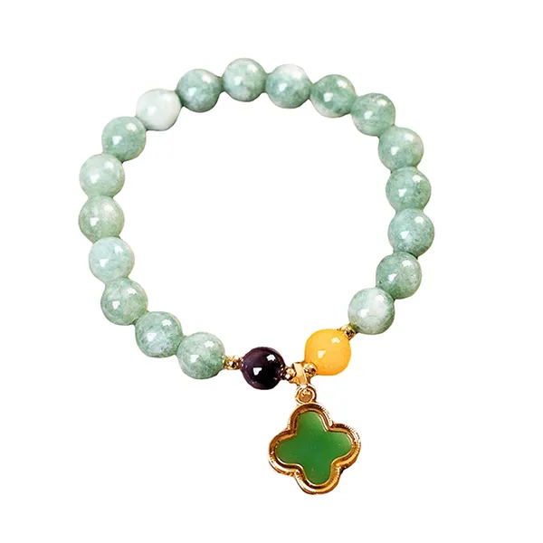 Vòng Đeo Tay Nữ Kya Jewel Ngọc Bích Blessing Clover NAB18 Màu Xanh - Trang sức - Vua Hàng Hiệu