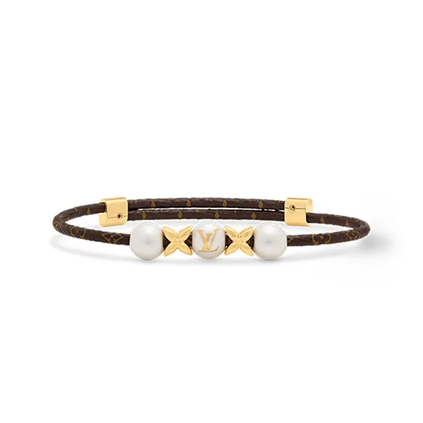 Vòng Đeo Tay Nữ Louis Vuitton LV Pearls Mix M4000Z Màu Nâu/ Vàng - Trang sức - Vua Hàng Hiệu