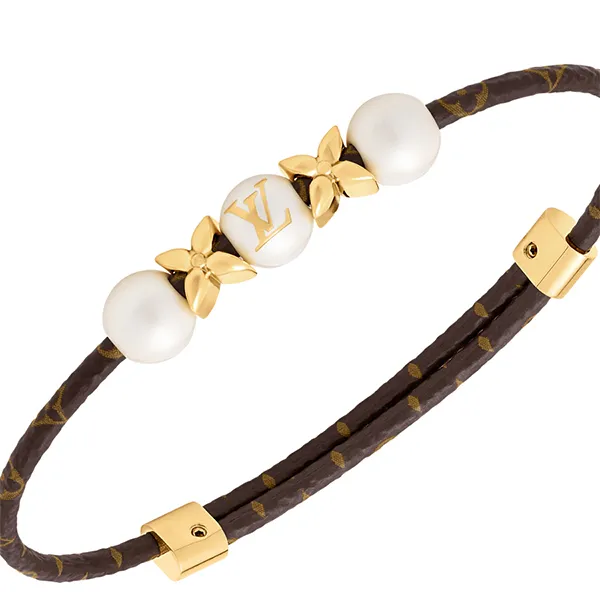 Vòng Đeo Tay Nữ Louis Vuitton LV Pearls Mix M4000Z Màu Nâu/ Vàng - Trang sức - Vua Hàng Hiệu