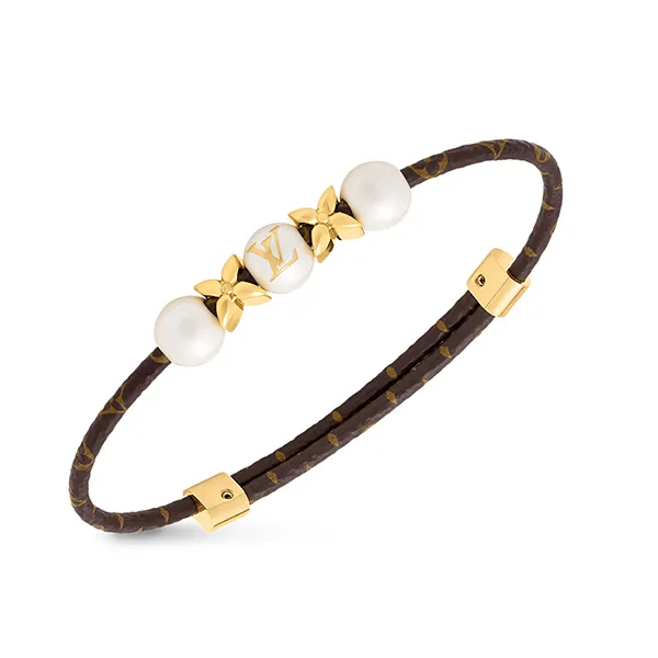 Vòng Đeo Tay Nữ Louis Vuitton LV Pearls Mix M4000Z Màu Nâu/ Vàng - Trang sức - Vua Hàng Hiệu