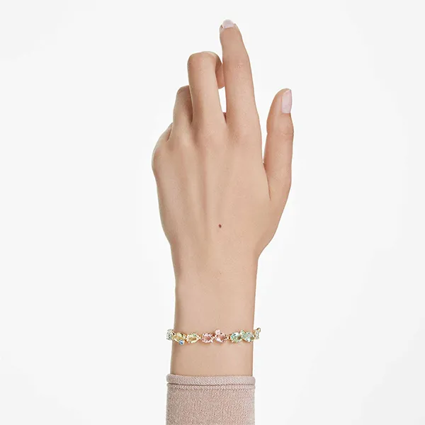 Vòng Đeo Tay Nữ Swarovski Gema Tennis Bracelet Assorted Sizes, Multicolor, Gold Tone Plating 5705808 Phối Màu