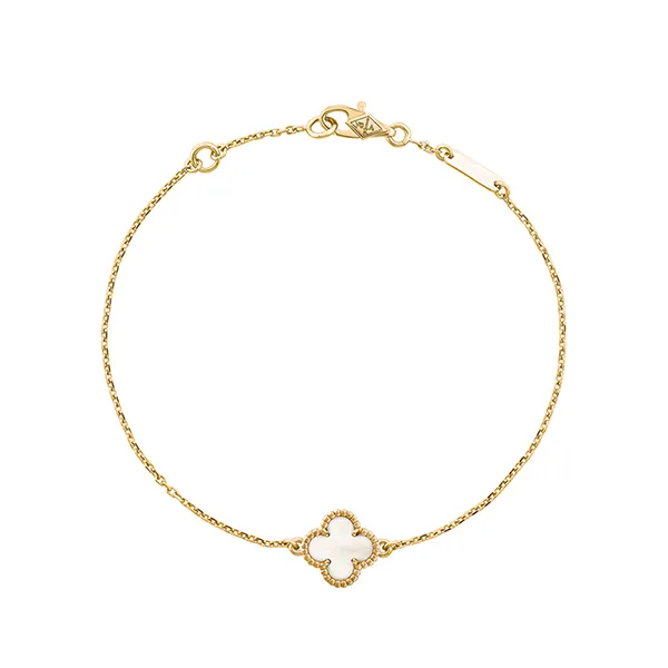 Vòng Đeo Tay Nữ Van Cleef & Arpels Sweet Alhambra Bracelet 18K Yellow Gold Mother-Of-Pearl VCARF68800 Màu Vàng