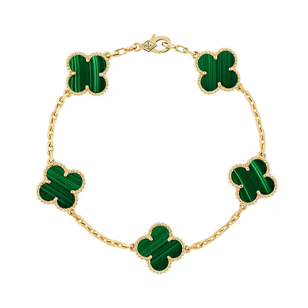 Vòng Đeo Tay Nữ Van Cleef & Arpels Vintage Alhambra Bracelet 5 Motifs Màu Vàng Xanh Lá - Trang sức - Vua Hàng Hiệu