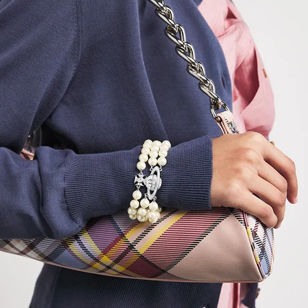 Vòng Đeo Tay Nữ Viviene Westwood Graziella Orb Bracelet Màu Trắng