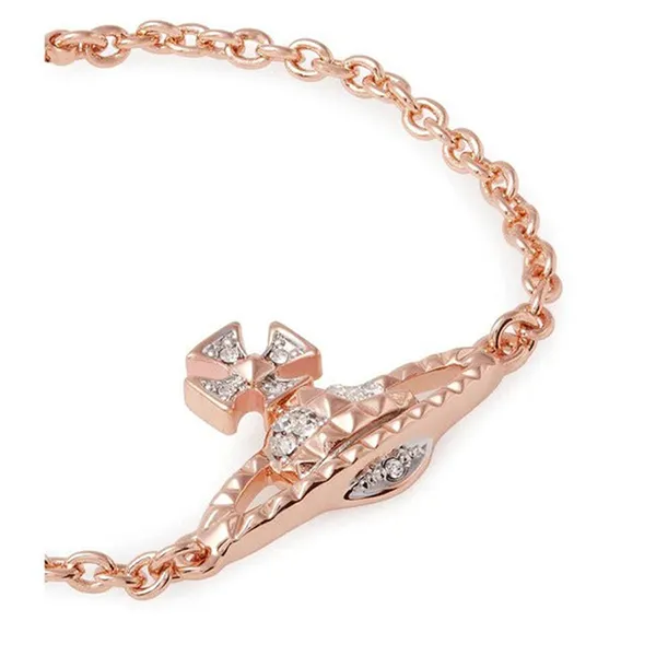 Vòng Đeo Tay Nữ Vivienne Westwood Mayfair Bas Relief Bracelet Rose Gold Màu Vàng Hồng