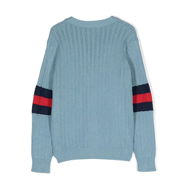 Áo Cardigan Nữ Gucci Kids Rib Cotton 764115XKDRX4711 Màu Xanh Kẻ Size 12Y - Thời trang - Vua Hàng Hiệu