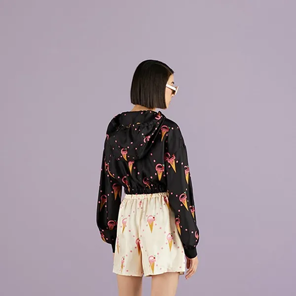 Áo Hoodie Nữ Gucci Silk With Ice Cream Print Black 731143XJE9P1082 Màu Đen Họa Tiết Size XS - Thời trang - Vua Hàng Hiệu