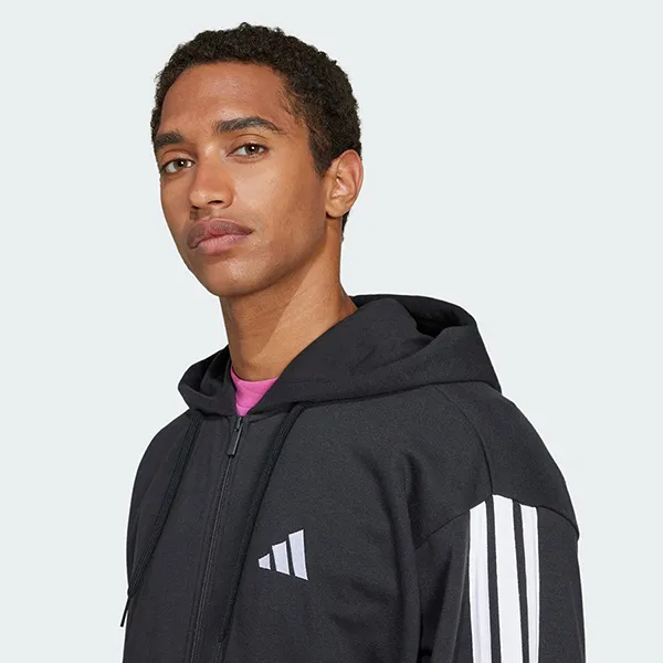Áo Khoác Nam Adidas Essentials 3-Stripes French Terry Full-Zip Hoodie JD1877 Màu Đen Size M - Thời trang - Vua Hàng Hiệu