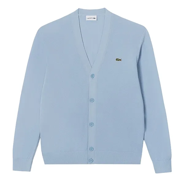 Áo Len Cardigan Nam Lacoste Lecture Pique Solid Cardigan AH203E 54G HBP Màu Xanh Nhạt Size S - Thời trang - Vua Hàng Hiệu