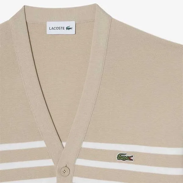 Áo Len Cardigan Nam Lacoste Men's Marine Stripe AH124E 54G 217 Màu Be Size S - Thời trang - Vua Hàng Hiệu