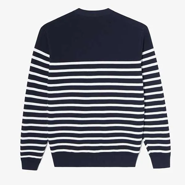Áo Len Cardigan Nam Lacoste Men's Marine Stripe Cardigan AH124E 54G IXQ Màu Xanh Trắng Size S - Thời trang - Vua Hàng Hiệu