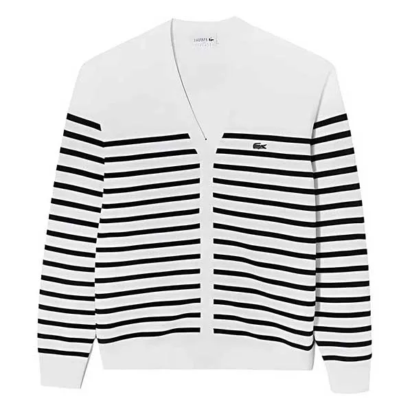 Áo Len Cardigan Nam Lacoste Ringslings Marine Stripe AH124E 54G 001 Màu Trắng Size S - Thời trang - Vua Hàng Hiệu