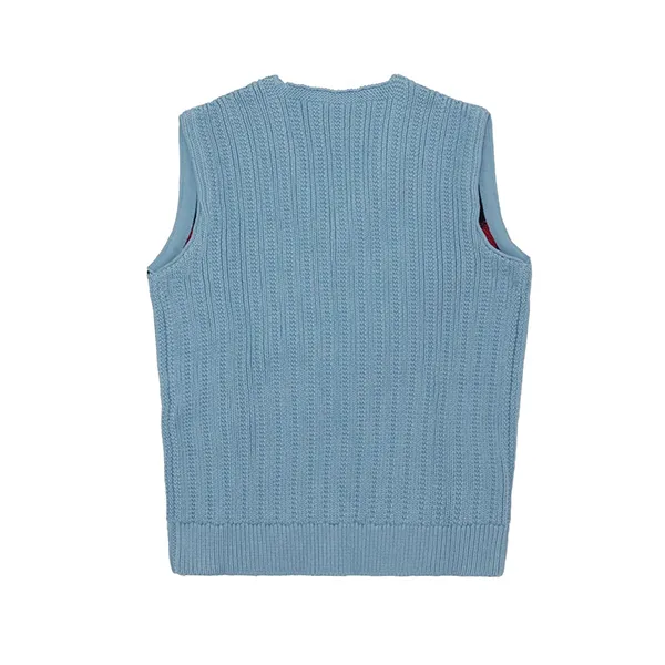 Áo Len Gile Nữ Gucci Knit Vest 764116XKDR04711 Màu Xanh Kẻ Size 12Y - Thời trang - Vua Hàng Hiệu