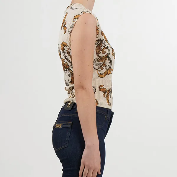 Áo Len Nữ Versace Jean Conture 78HAFM06 CMN45 G89 Màu Nâu Kem Size S - Thời trang - Vua Hàng Hiệu
