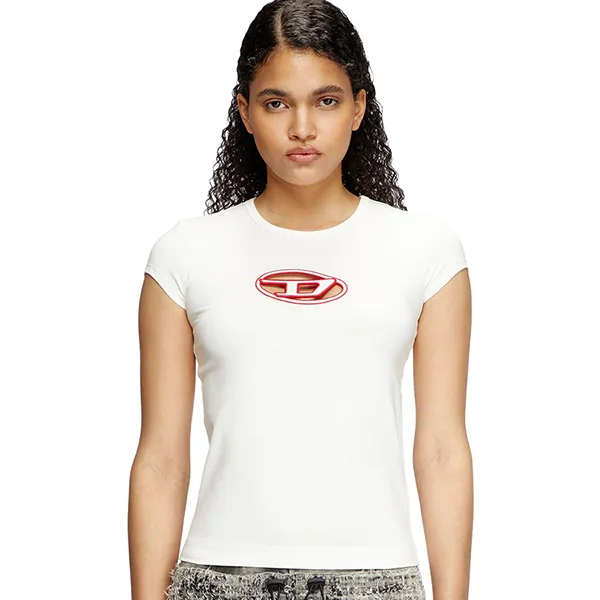 Áo Phông Nữ Diesel With Peekaboo Logo T-shirt A06268 0AFAA 141A Màu Trắng Size S - Thời trang - Vua Hàng Hiệu