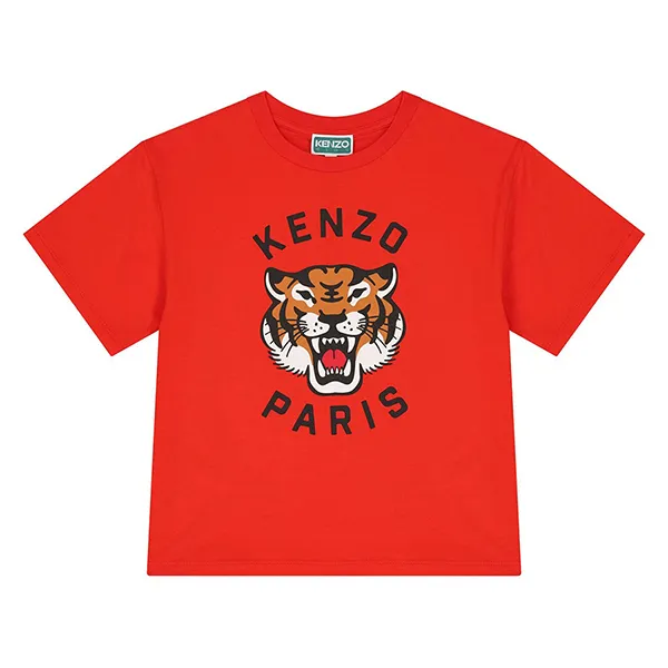 Áo Phông Trẻ Em Kenzo Boys Red Tiger T-Shirt K61137 997 Màu Đỏ Size 14