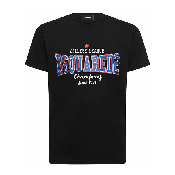 Áo Phông Nam Dsquared2 Printed Cotton Jersey Tshirt Màu Đen Size S - Thời trang - Vua Hàng Hiệu