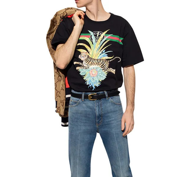 Áo Phông Nam Gucci Black Printed T-shirt From The Gucci Tiger 548334 XJD3W-1152 Màu Đen Size XS - Thời trang - Vua Hàng Hiệu