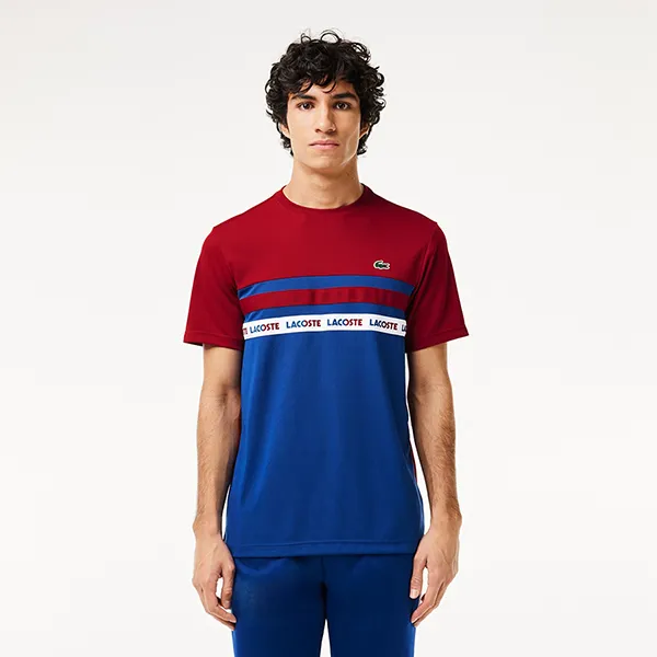 Áo Phông Nam Lacoste Men's Ultra Dry Piqué Tennis T-Shirt TH7515 IS4 Màu Đỏ/Xanh - Thời trang - Vua Hàng Hiệu