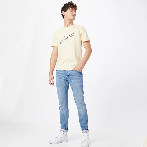 Áo Phông Nam Lacoste Signature TH2054 Tshirt Màu Be Size 3 - Thời trang - Vua Hàng Hiệu