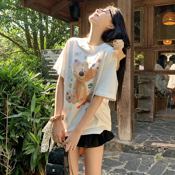 Áo Phông Nữ 13 De Marzo Bear In White DMZ1962 TS038 02-06-005 Tshirt Màu Trắng Size S - Thời trang - Vua Hàng Hiệu