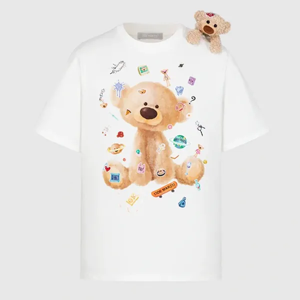 Áo Phông Nữ 13 De Marzo Bear In White DMZ1962 TS038 02-06-005 Tshirt Màu Trắng Size S - Thời trang - Vua Hàng Hiệu